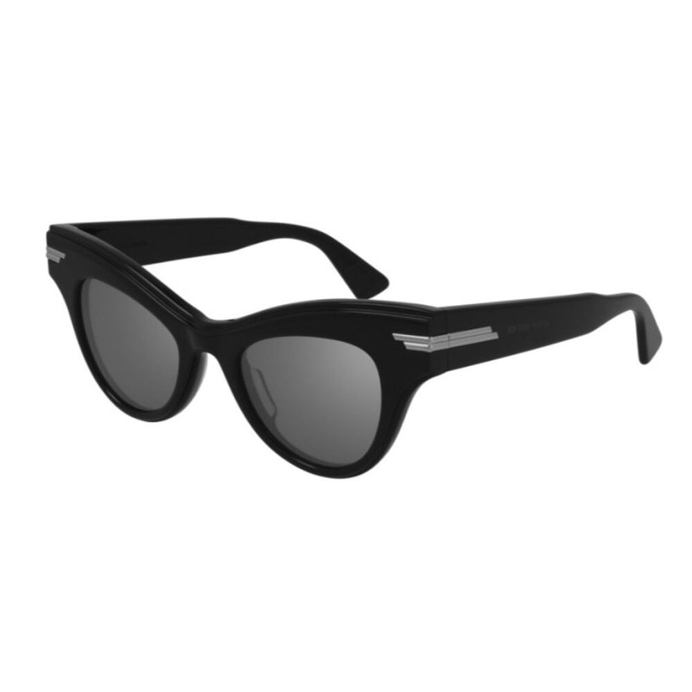 Bottega Veneta BV1004S Black Cat Eye Sunglasses Gray Lens 47mm